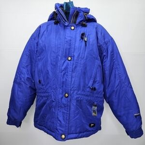 Fila Snotec Ski Jacket Size 6 Womens NWOT Hood Pockets Blue Lined 90"s Vintage